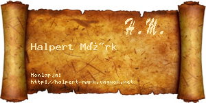 Halpert Márk névjegykártya